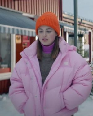 Nora There's Something in the Barn 2023 Zoe Winther-Hansen Pink Puffer Hooded Jacket