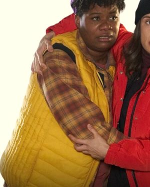 Adrienne C. Moore Pretty Hard Cases Tv Series Yellow Puffer Vest