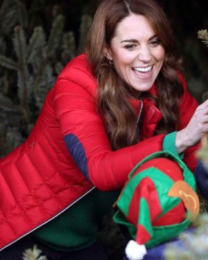 Christmas Kate Middleton Red Puffer Jacket