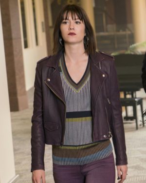 Mary Elizabeth Winstead Fargo S03 Tv Series Nikki Swango Purple Leather Jacket