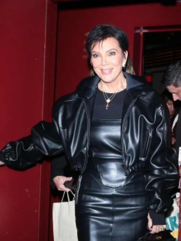 Kris Jenner Black Leather Jacket