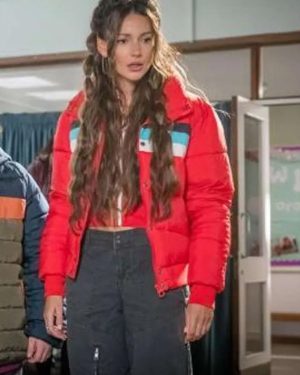 Michelle Keegan Brassic Tv Series Erin Croft Red Jacket