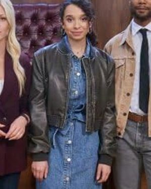 PJ True Justice Family Ties Sabrina Saudin Black Leather Jacket