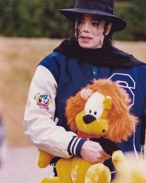 American Singer Michael Jackson Sonic The Hedgehog Blue Sega Varsity Jacket