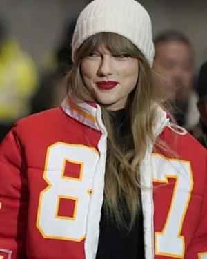 Taylor Swift NFL Chiefs-Dolphins Game 87 Puffer Jacket For Sale
