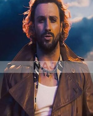 The Fall Guy Aaron Taylor-Johnson Brown Leather Coat