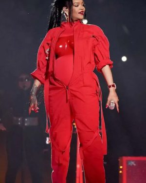 Apple Music Super Bowl Halftime Show Rihanna Red Jumpsuit