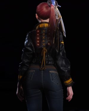 Eve Stellar Blade Video Game 2024 Black and Yellow Leather Crop Jacket