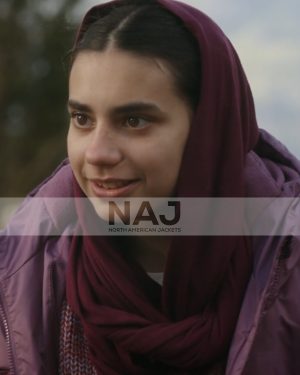 Gracelyn Awad Rinke Resident Alien Series Sahar Pink Puffer Hooded Jacket