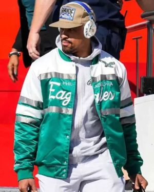Jalen Hurts Super Bowl LVII Green Bomber Jacket