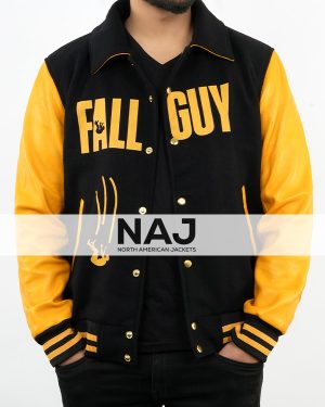 Ryan Gosling The Fall Guy Carpool Black And Yellow Varsity Jacket for sale