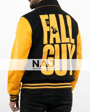 Ryan Gosling The Fall Guy Carpool Yellow and Black Varsity Jacket