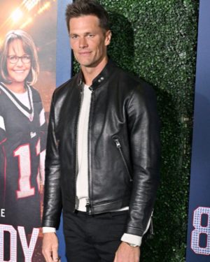 American Football QuarterBack Tom Brady Los Angeles Premiere Leather Black Jacket