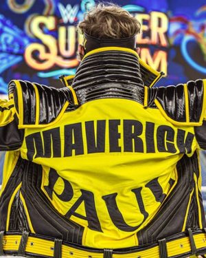 American Wrestler Logan Paul WWE Crown Jewel Leather Yellow and Black Jacket