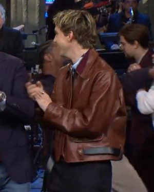 Australian Singer and Actor Troye Sivan Saturday Night Live Leather Brown Jacket