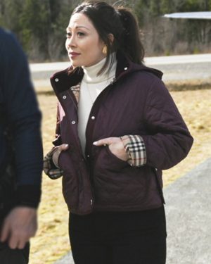 Fiona Rene Tracker Series Reenie Green Purple Quilted Hooded Jacket