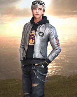 Game Free Fire Maxim Silver Leather Jacket