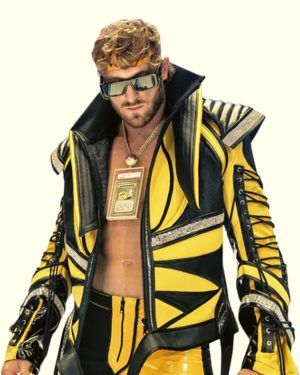 Logan Paul WrestleMania 38 Black and Yellow Leather Jacket