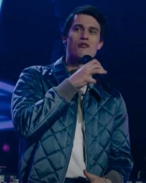 Nicholas Galitzine The Idea of You Blue Bomber Quilted Jacket