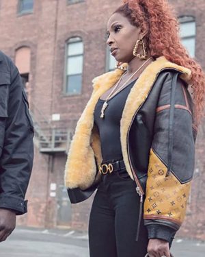 Power Book II Ghost Mary J. Blige Shearling Leather Jacket