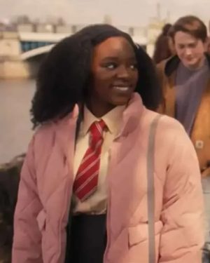 Corinna Brown Heartstopper Series Tara Jones Pink Puffer Jacket