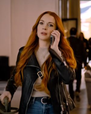 Lindsay Lohan Our Little Secret Black Leather Jacket