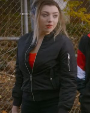Peyton List Cobra Kai Series S03 Tory Nichols Black Bomber Jacket