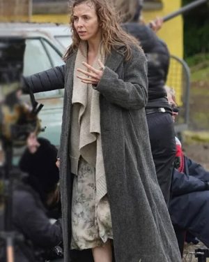 Jodie Comer 28 Years Later Grey Wool Coat