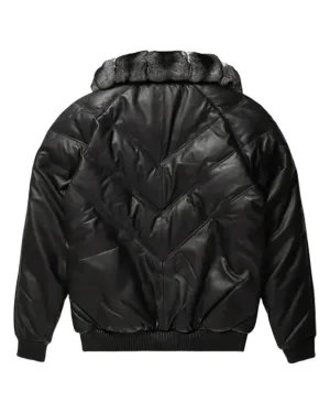 Men Black Puffer Bomber Jacket