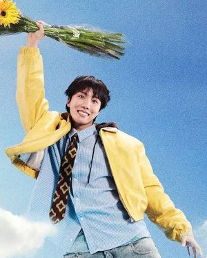 Sweet Dreams Jung Hoseok Yellow Leather Bomber Jacket