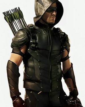 Shop Green Arrow Leather Vest