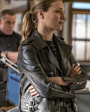 Shop Chicago P.D. Hailey Upton Black Leather Jacket