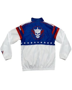 Get Cody Rhodes Stars and Stripes Windbreaker White and Blue Jacket
