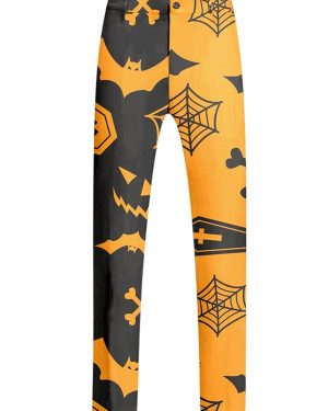 Grab Halloween Orange and Black Coffin Printed Pant