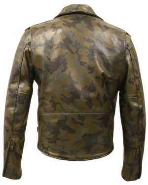 Buy Mens Military Camouflage Leather Jacket