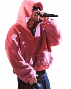 Coachella Performance Justin Bieber Pink Oversized Hoodie