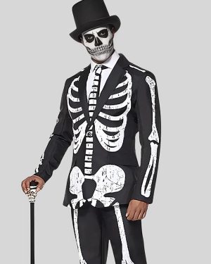 Halloween Skeleton Black and White Costume Suit
