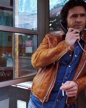 Allan Hawco Caught David Slaney Cafe Racer Brown Leather Jacket