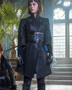 Ally Ioannides Into the Badlands Season 03 Tilda Black Leather Trench Coat