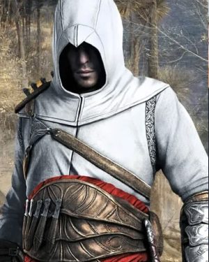 Video Game Assassin’s Creed Altaïr Ibn-LaʼAhad White Hooded Leather Trench Coat