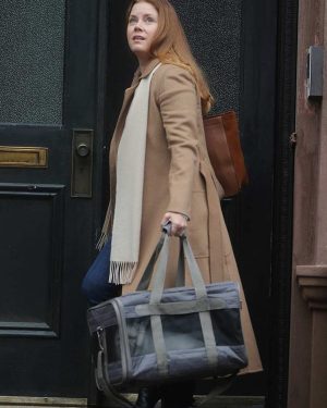The Woman in The Window 2021 Amy Adams Brown Wool Trench Coat