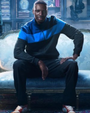 Assane Tv Series Lupin S03 Omar Sy Black and Blue Jacket