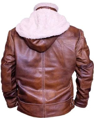 Men B3 Brown Shearling Aviator Leather Jacket