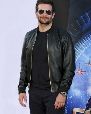 Bradley Cooper Green Bomber Leather Jacket