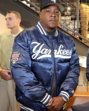 NFL Bronx Bubble Yankees Blue Varsity Jacket