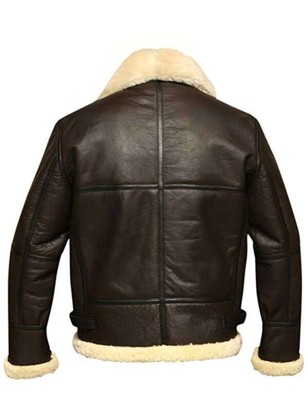 Brown Fur Shearling B3 Bomber Winter Jacket for Men