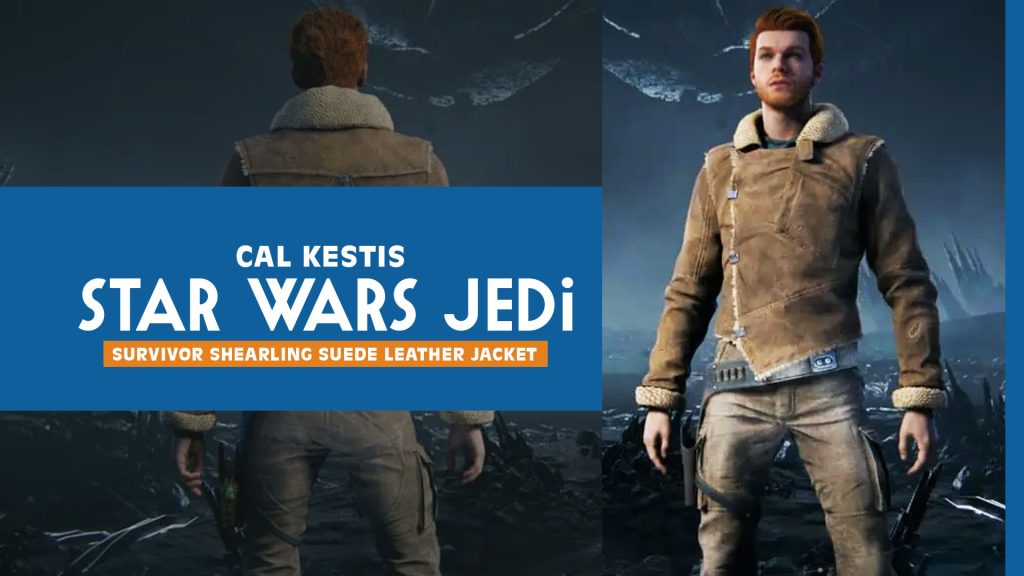 Cal Kestis Star Wars Jedi Survivor Shearling Suede Leather Jacket
