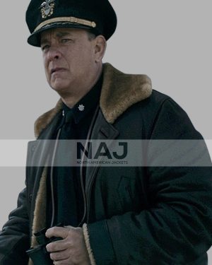Tom Hanks Greyhound Movie 2020 Captain Krause Shearling Leather Jacket