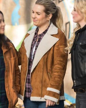 Briana Buckmaster Supernatural S13 Brown Suede Leather Jacket