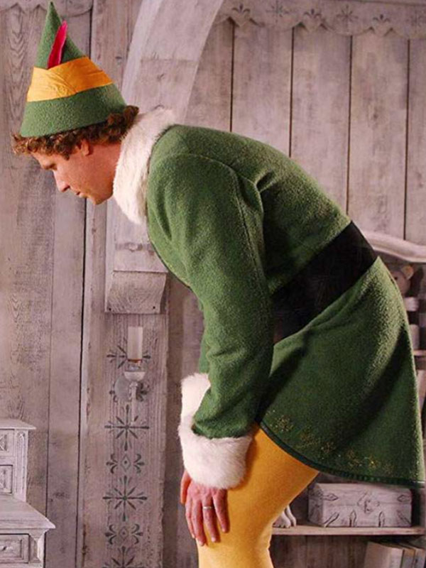 Buddy Elf Green Christmas Shearling Coat